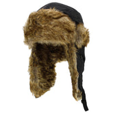 "Black Fur Lined Trapper Winter Hat by KB Ethos - Stay Warm in Style"