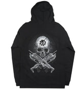 Gears of War Skull & Gun-Bones Black Hoodie Long Sleeve Shirt