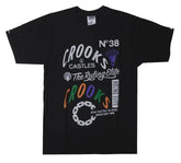 "Crooks & Castles No38 Black Ruling Elite Men's XL T-Shirt: Authentic Streetwear Vibe"