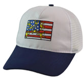 Cap with a flag design on a white background