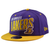 Los Angeles Lakers New Era 9FIFTY Stacked Slant 2-Tone Snapback Hat