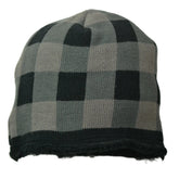 Grey Buffalo Plaid Muk Luks Heat Retainer Thermal Knit Beanie Winter Hat