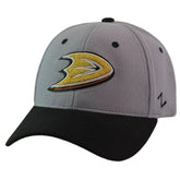 Anaheim Ducks Zephyr Gray & Black 2 Tone NHL Flex Fit Hat M/L