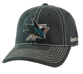 San Jose Sharks Reebok Relaxed Fit Contrast Black Flex Fit NHL Hat L/XL
