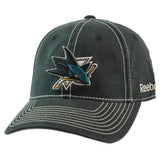 San Jose Sharks Reebok Relaxed Fit Contrast Black Flex Fit NHL Hat L/XL