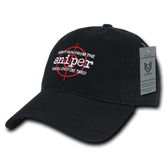 "Don't Run From The Sniper, You'll Only Die Tired" Men's Military Adjustable Hat by Rapid Dominance