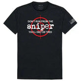 Don't Run From the Sniper Tactical Military Graphic Black Men's T-Shirt