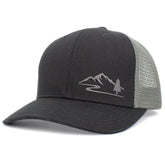 Great Outdoors Wild Mountain Black & Gray Snapback Cap Trucker Hat