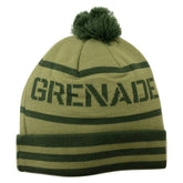 Grenade Letterhead Army Olive Drab Knit Pom Pom Beanie Winter Hat