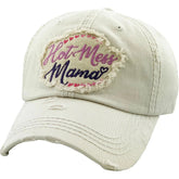 Hot Mess Mama Vintage Distressed Adjustable Stone Khaki Women's Baseball Hat