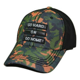 KB ETHOS Go Hard or Go Home 3 Bar Black & Camouflage Trucker Style Cap