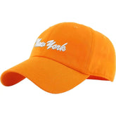 KB Ethos Classic New York Dad Hat – Soft Cotton Orange Strapback Cap