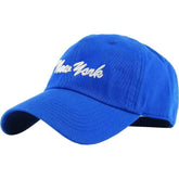 KB Ethos Classic New York Dad Hat – Soft Cotton Blue Strapback Cap