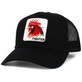 Animal Farm Style KB Ethos Rooster Fighter Black Mesh Trucker Hat