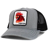 Animal Farm Style KB Ethos Rooster Fighter Gray/Black Mesh Trucker Hat