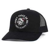 Don't Tread on Me Liberty or Death Skull Black Mesh Trucker Hat