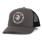 Don't Tread on Me Liberty or Death Skull Black/Gray Mesh Trucker Hat