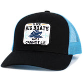 I Like Big Boats KB Ethos Nautical Themed Black/Blue Mesh Trucker Hat