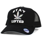 Stay Lifted 420, Pot Leaf, Cannabis Weed, Black Snapback Hat