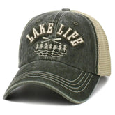 Lake Life Mesh Snapback Cap – KB Ethos Vintage Olive Drab & Khaki Hat