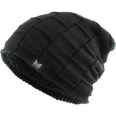 KB ETHOS Thick Box Knit Slouch Sherpa Fleece Lined Knit Winter Hat Beanie Toque