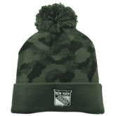 New York Rangers Adidas NHL Hockey Tonal Camo Knit Pom Pom Beanie Winter Hat