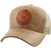 Outdoor Equipment Hunter Co. PU Leather Patch Logo Snapback Cap Trucker Hat