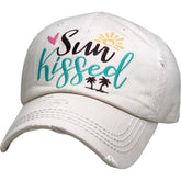 Sun Kissed Vintage Distressed Adjustable Light Beige Women's Baseball Hat