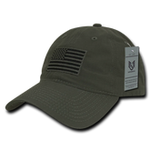 United States Tonal USA Flag Relaxed Fit Olive Drab Tactical Hat, Military Cap by Rapid Dominance