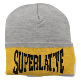 WeSC Brand Puncho Superlative Gray & Yellow Knit Beanie Winter Hat
