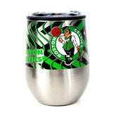 "Boston Celtics NBA Stainless Steel Stemless Wine Glass - 11 oz Tumbler & Travel Lid"