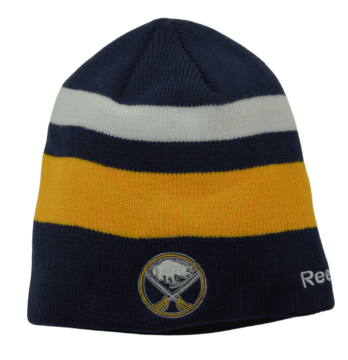 Buffalo Sabres Rebook Center Ice Striped Knit NHL Hockey Beanie Winter Hat