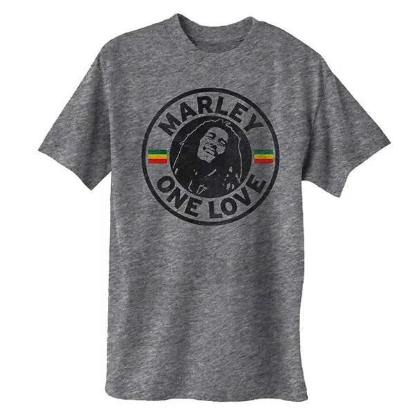 Bob Marley "One Love" Reggae, Rasta Soft Feel Athletic Fit Gray Men's XL T-Shirt