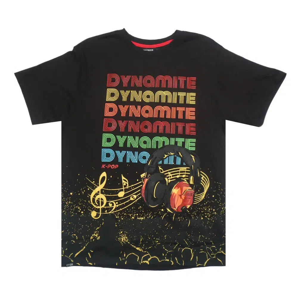 Contender "Dynamite" K-Pop Graphic Music Art Men's Black T-Shirt