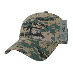 2nd Amendment "If Guns Are Outlawed Only Outlaws Will Have Guns" AR-15 Patriotic Relaxed Fit Digi Camo Tactical Hat