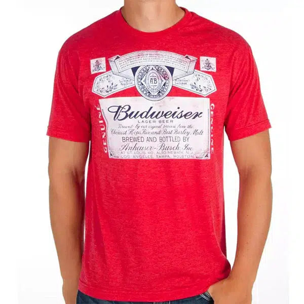 Budweiser King of Beers Short Sleeve Men's Red T-Shirt by Brew City