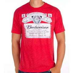 Budweiser King of Beers Short Sleeve Men's Red T-Shirt by Brew City