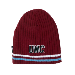 North Carolina Tar Heels BBH NCAA Alternative Logo Striped Winter Knit Hat Beanie - Burgundy