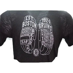 '47 Boston Bruins NHL Est. 1924 Jet Black Scrum Hockey Gloves Men's T Shirt