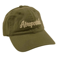 Aeropostale 1987 NY Script Logo OD Green Relaxed Fit Baseball Cap Dad Hat