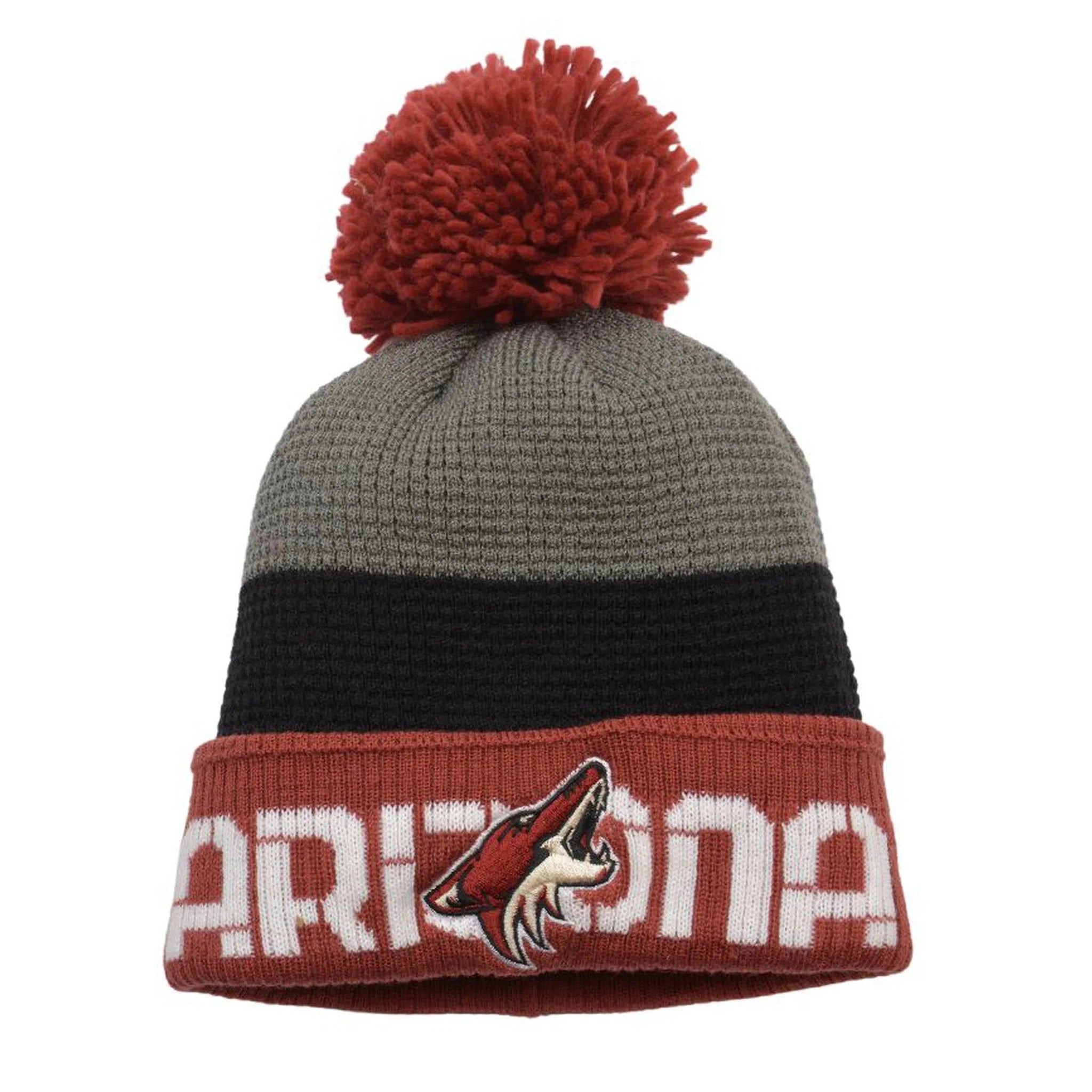 Arizona Coyotes Reebok NHL Hockey Team Waffle Knit Pom Knit Beanie Winter Hat