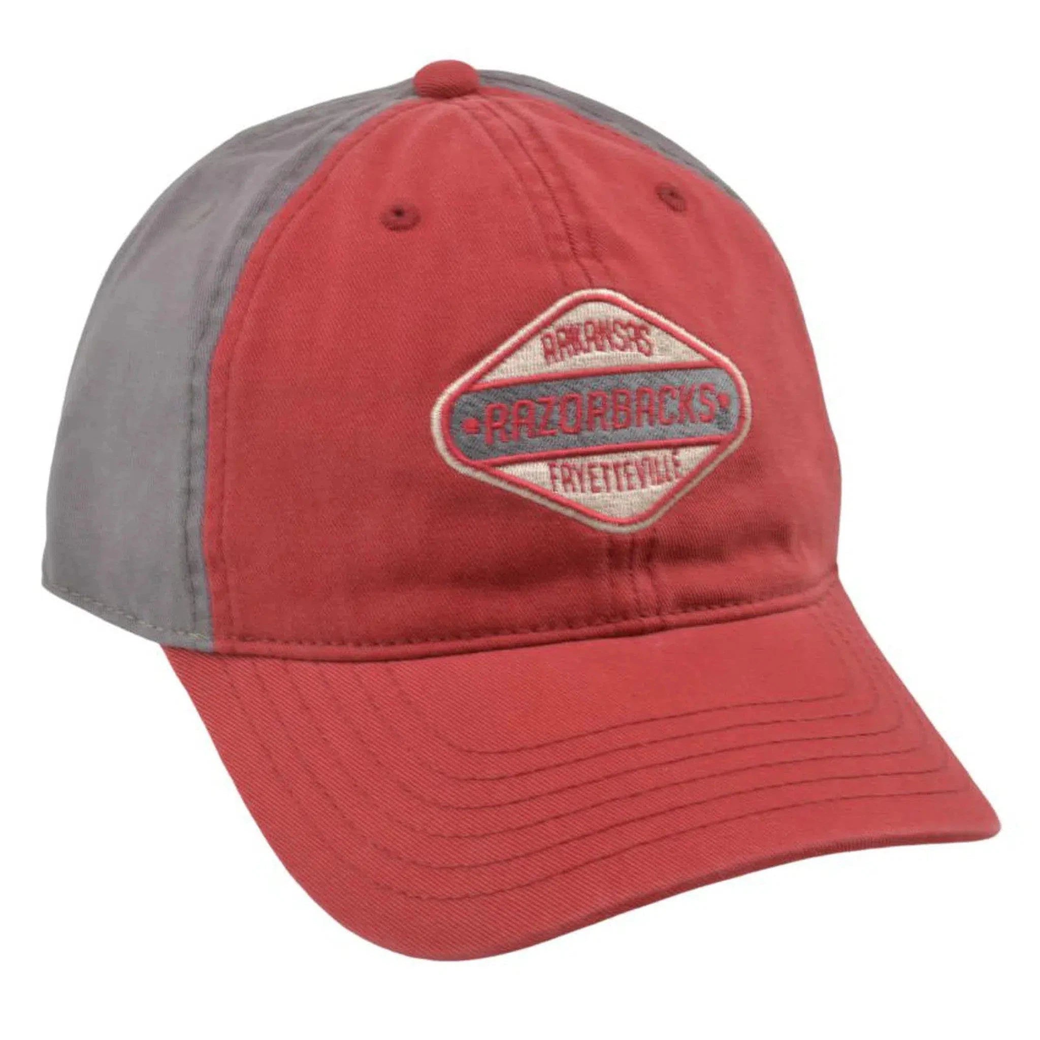 Arkansas Razorbacks NCAA 2 Tone Red & Gray Team Dad Hat