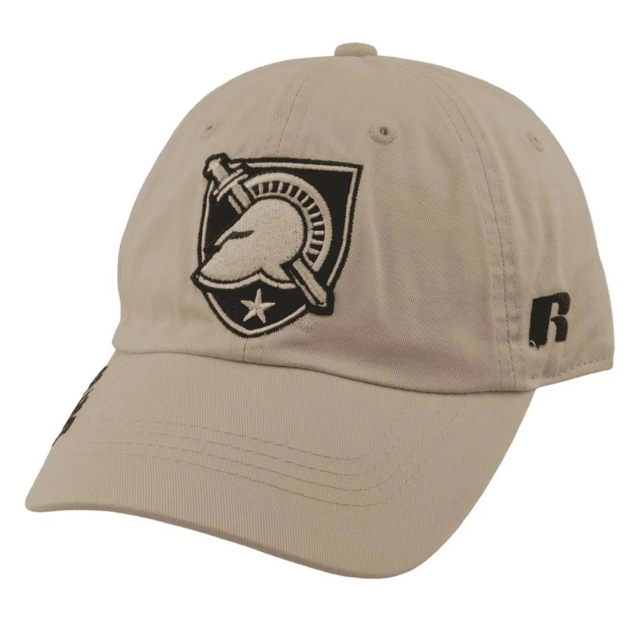 Army Black Knights NCAA Khaki Team Logo Adjustable Dad Hat by Russell Athletic