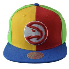 Atlanta Hawks NBA Team Era Pinwheel Men's Snapback Cap, Flat Bill Hat by Mitchell & Ness