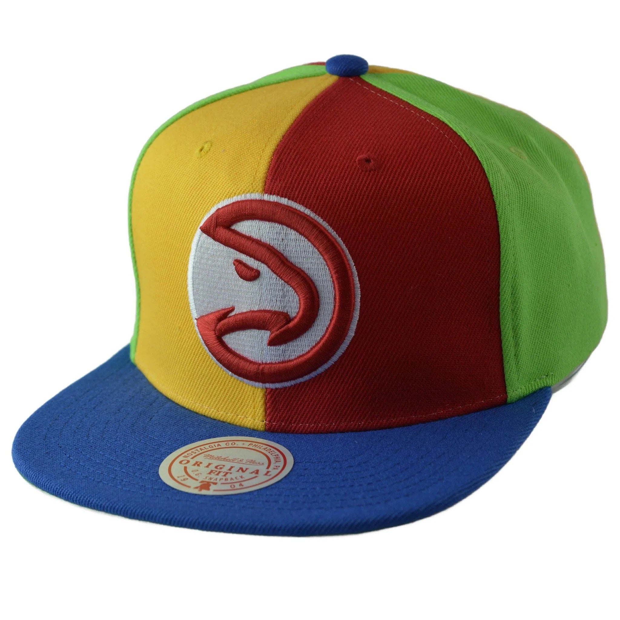 Atlanta Hawks NBA Team Era Pinwheel Men's Snapback Cap, Flat Bill Hat by Mitchell & Ness