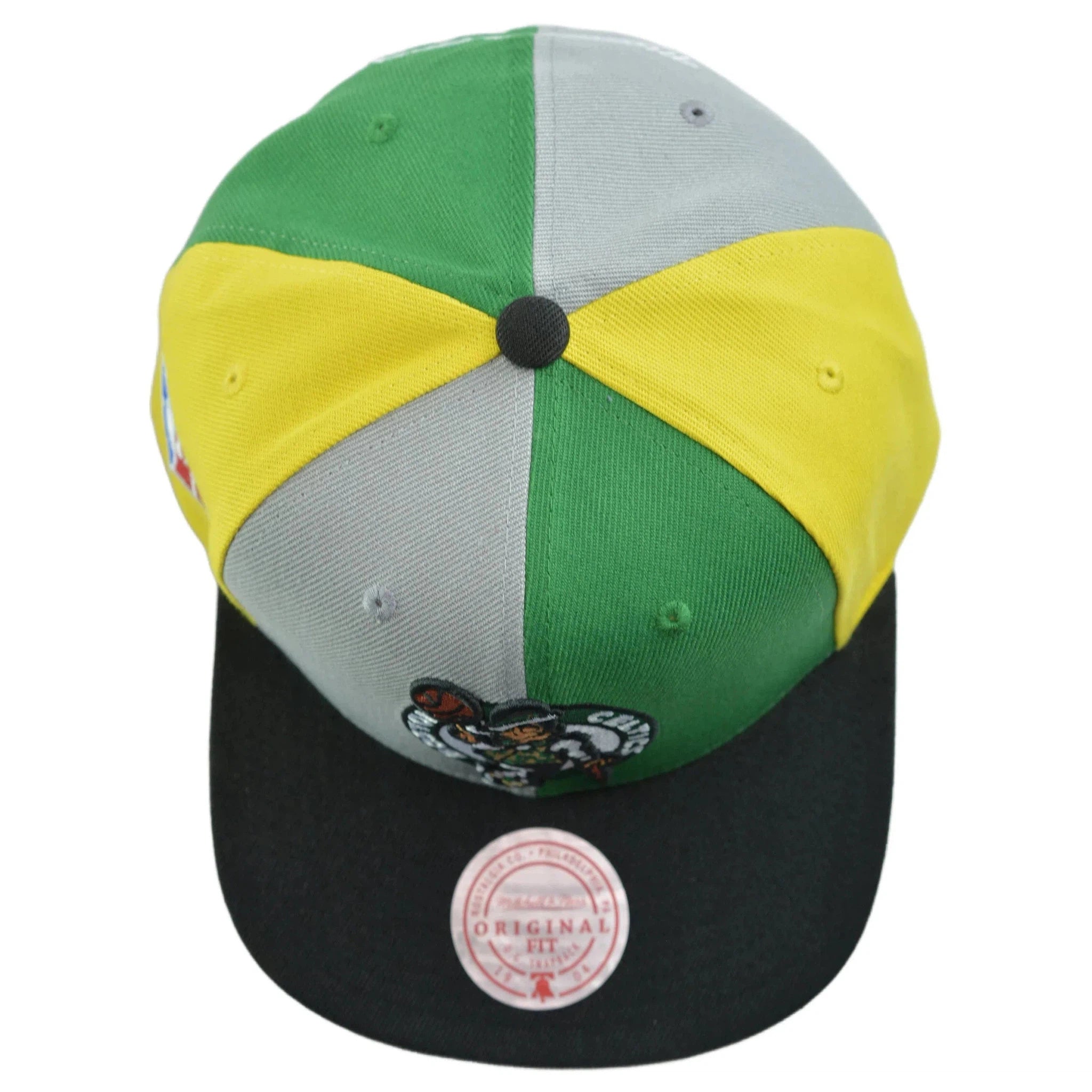 Boston Celtics NBA Team Era Pinwheel Men's Snapback Cap, Flat Bill Hat by Mitchell & Ness