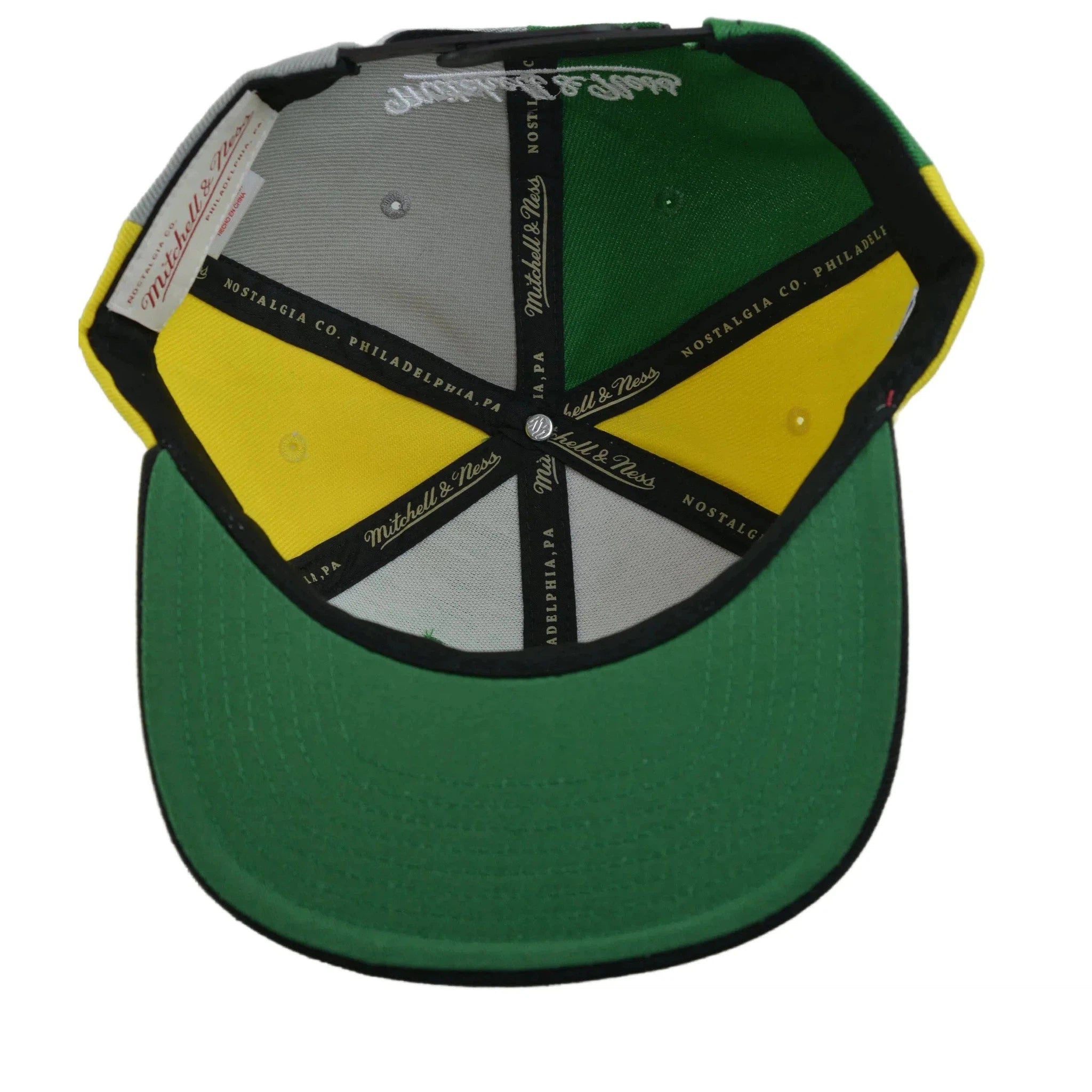 Boston Celtics NBA Team Era Pinwheel Men's Snapback Cap, Flat Bill Hat by Mitchell & Ness