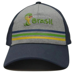 Brasil FIFA World Cup Charcoal Gray Adjustable Cap Brazil Soccer Hat