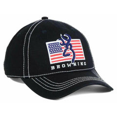 Browning Arms Shooting Sports US Flag Pride Adjustable Black Baseball Style Cap