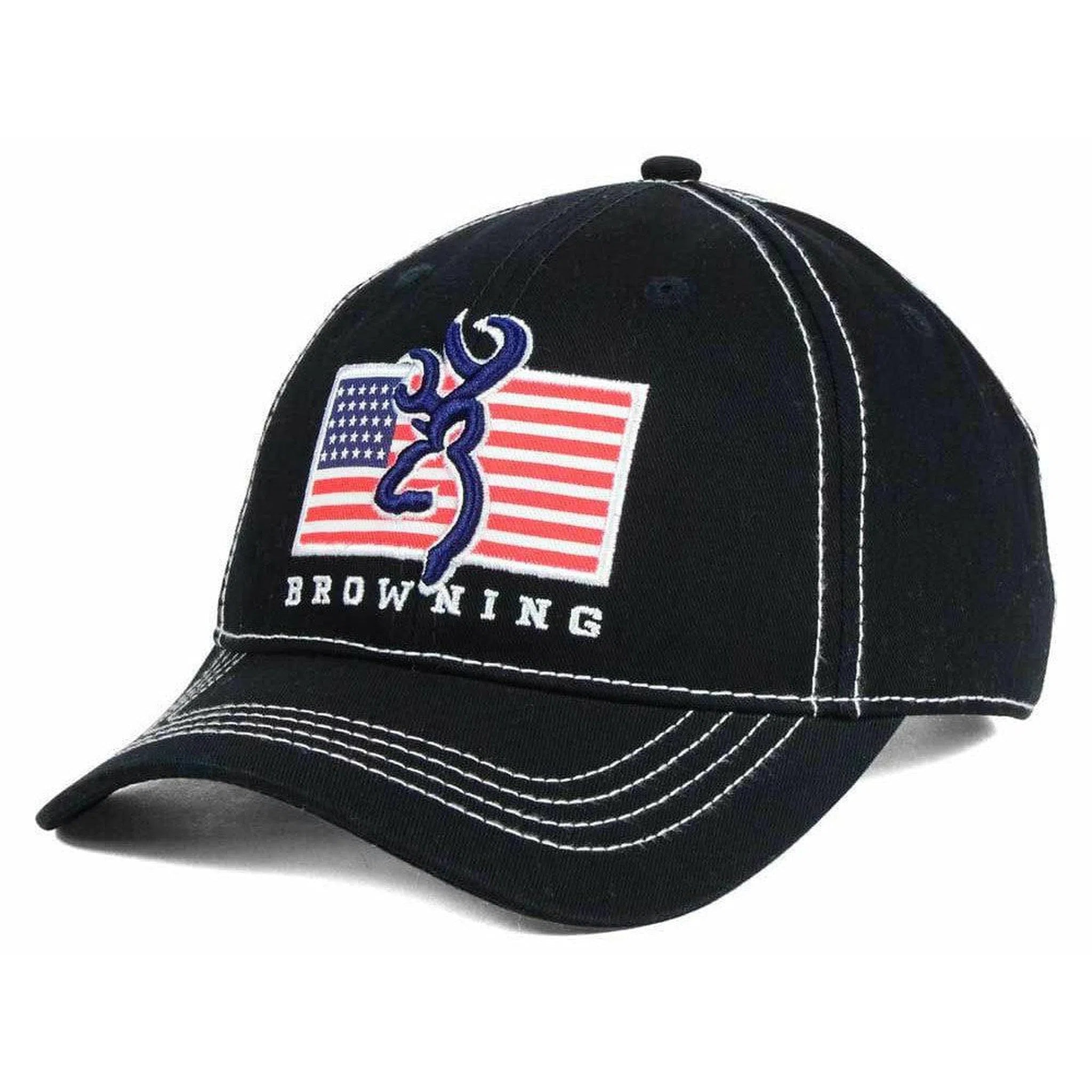 Browning Arms Shooting Sports US Flag Pride Adjustable Black Baseball Style Cap